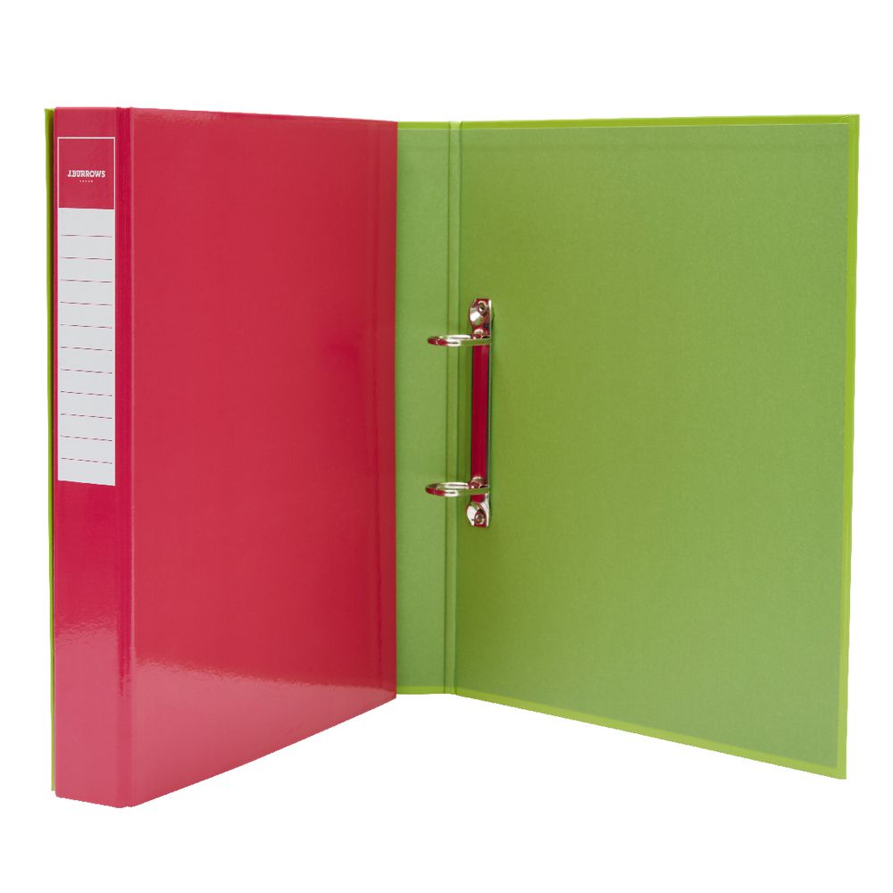 J.Burrows Binder A4 2 D-Ring 25mm Gloss Pink