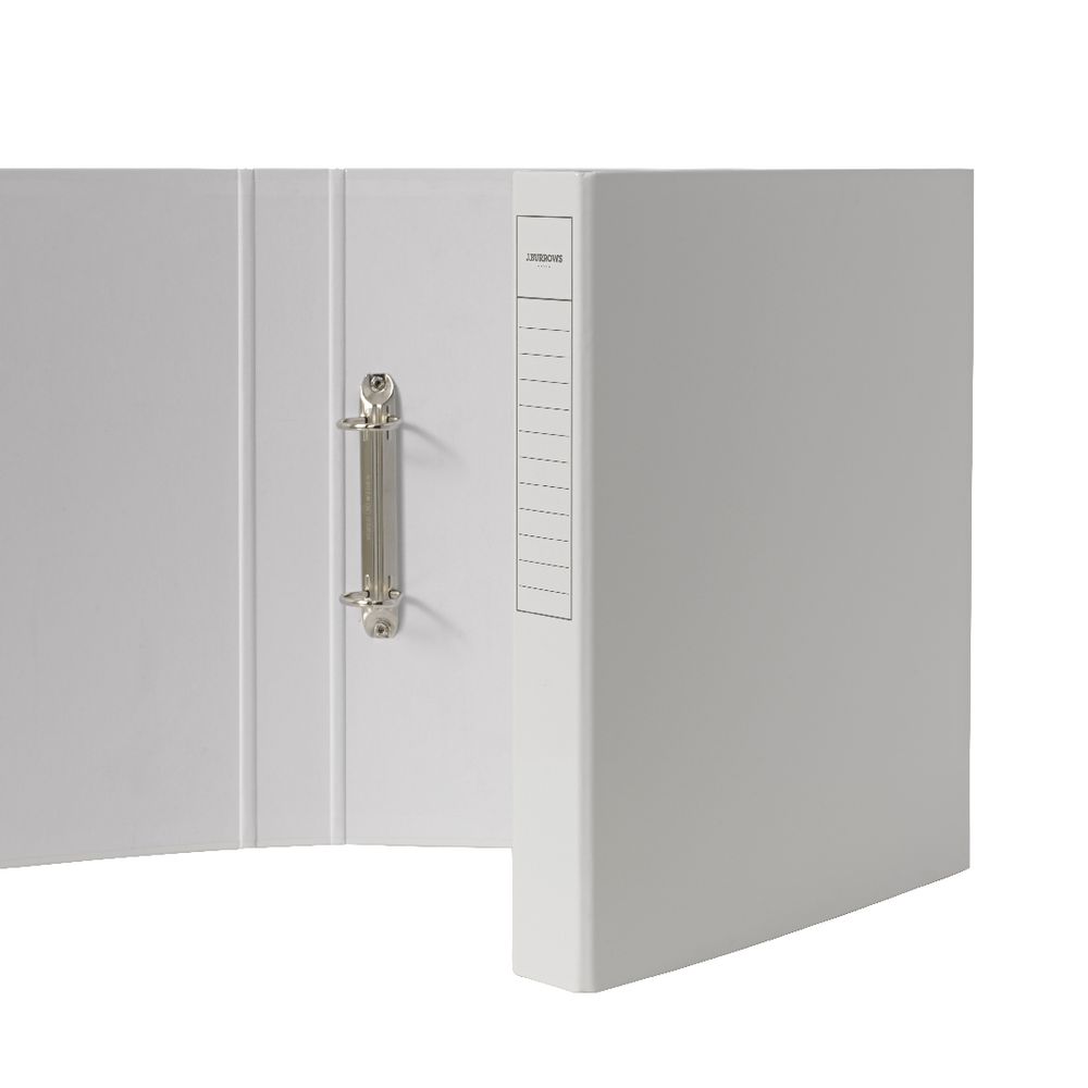 J.Burrows Binder A4 2 D-Ring 25mm Gloss White