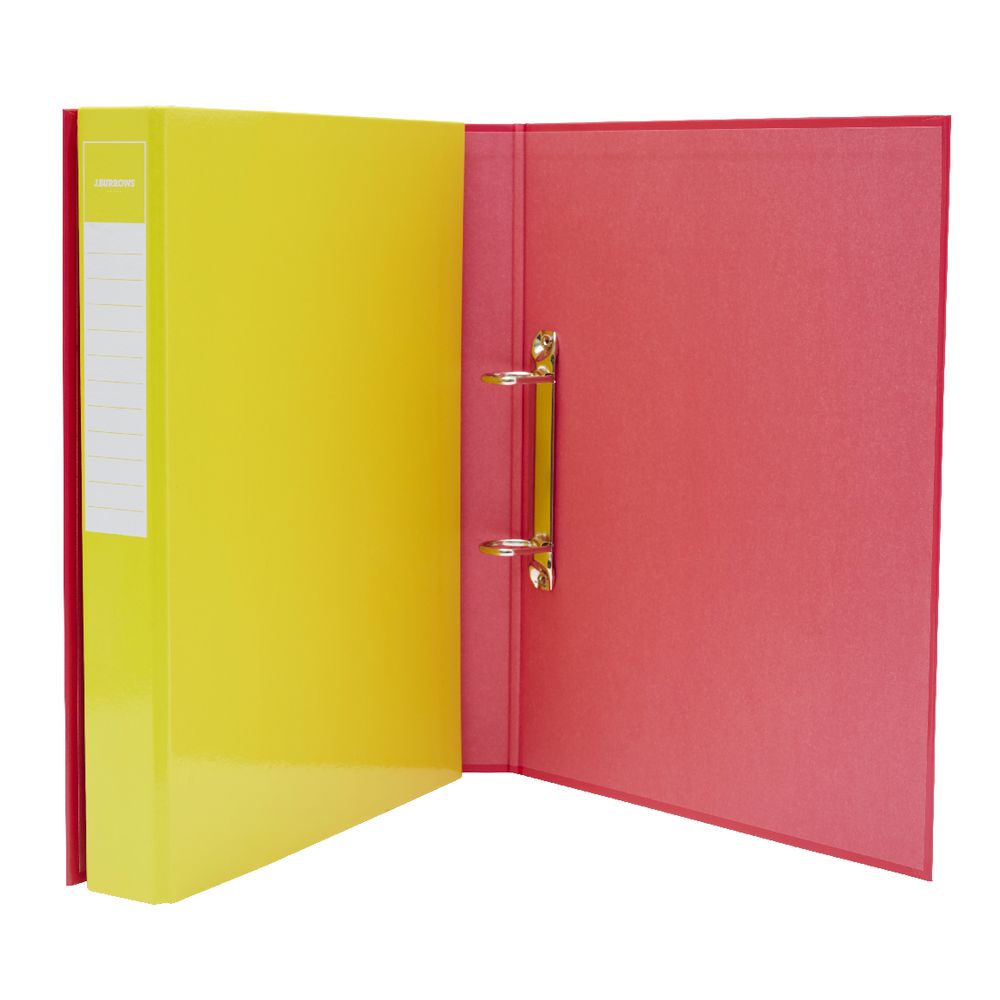 J.Burrows Binder A4 2 D-Ring 25mm Gloss Yellow
