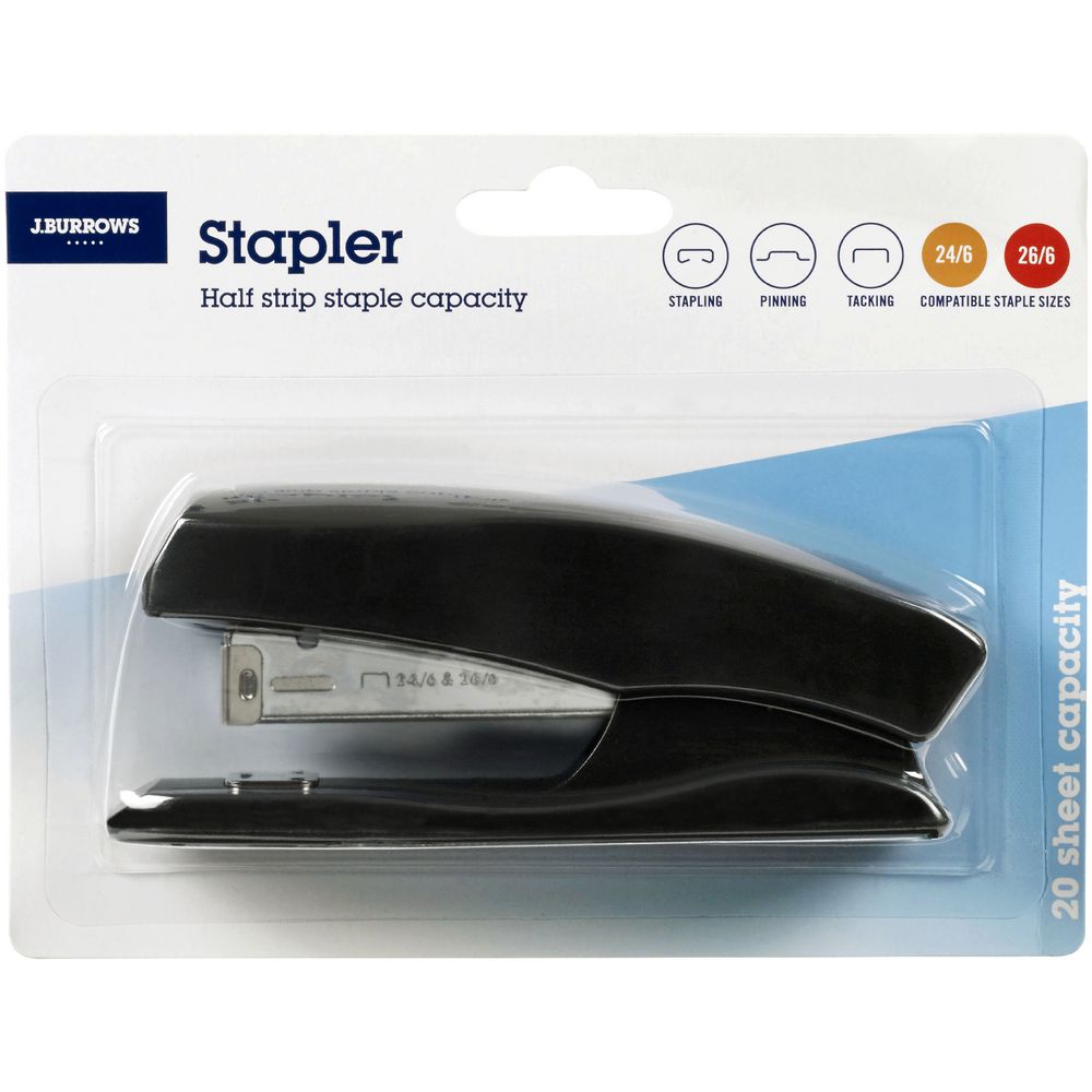 J.Burrows Half Strip Stapler with Rubber Grip
