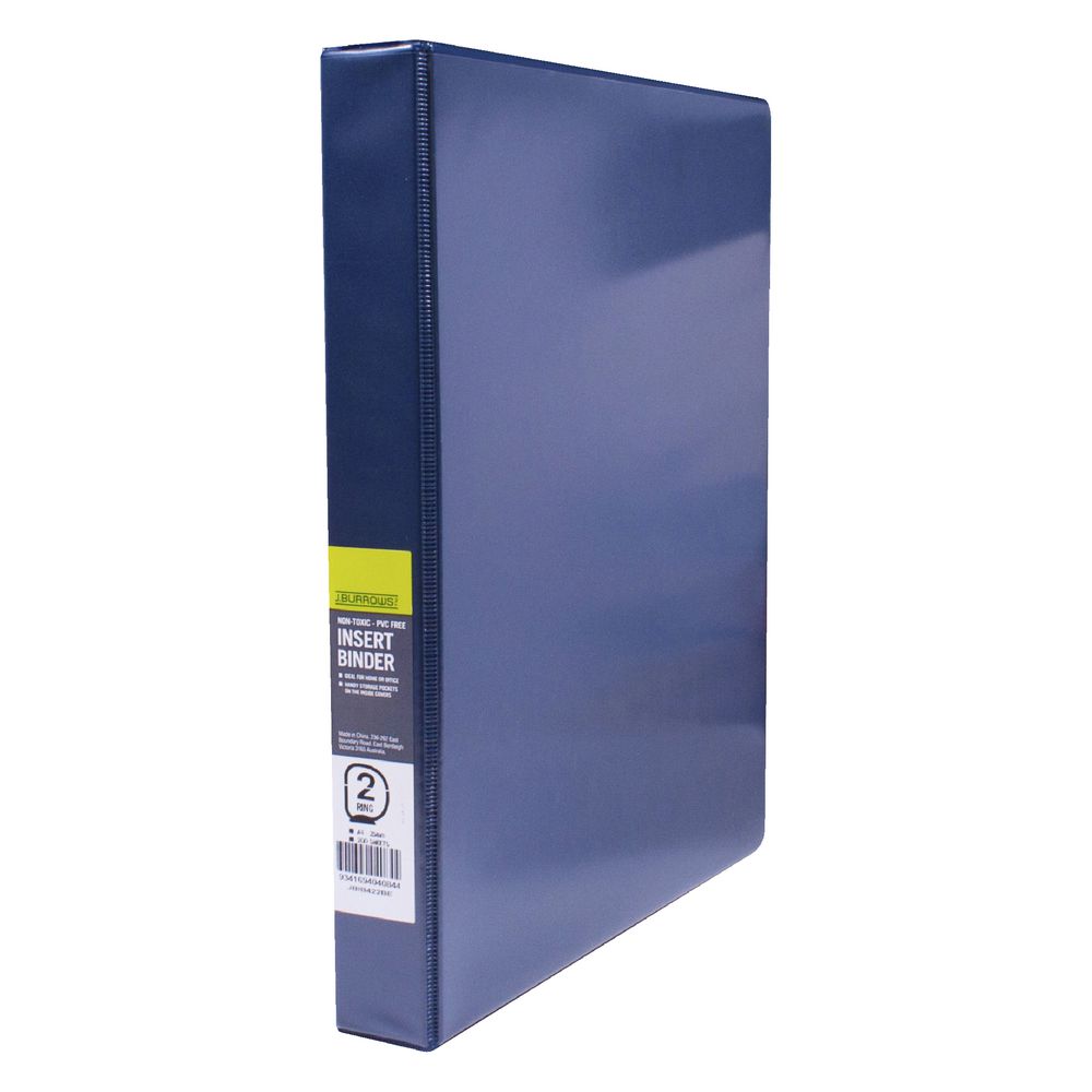 J.Burrows Insert Binder A4 2 D-Ring 25mm Blue