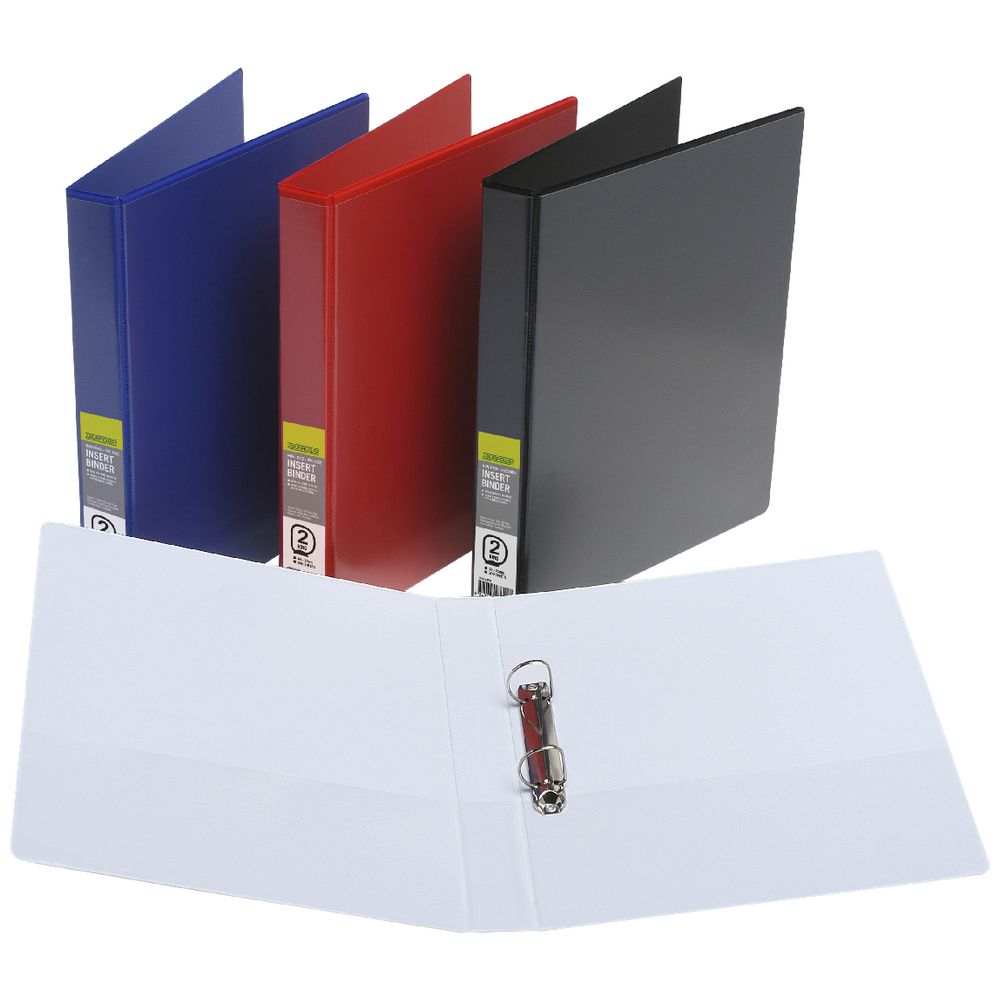 J.Burrows Insert Binder A4 2 D-Ring 25mm Black