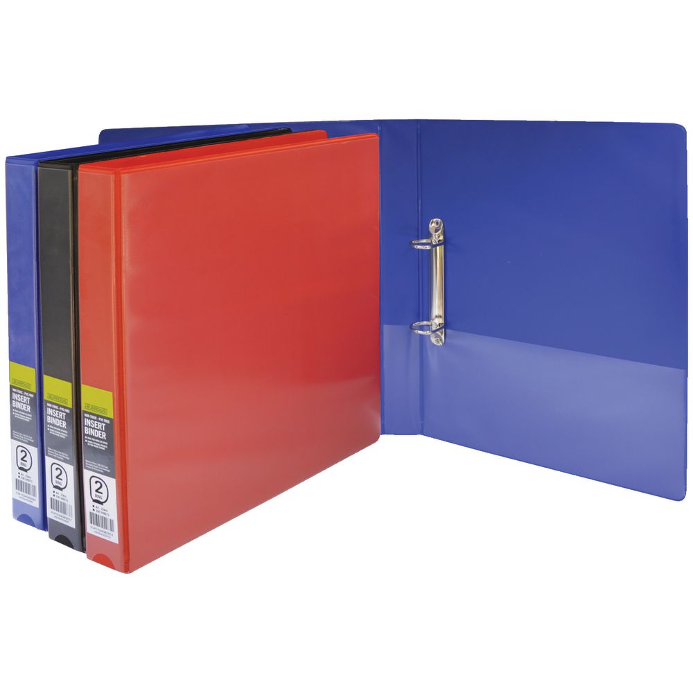 J.Burrows Insert Binder A4 2 D-Ring 25mm Black