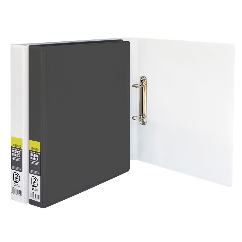 J.Burrows Insert Binder A4 2 D-Ring 25mm White