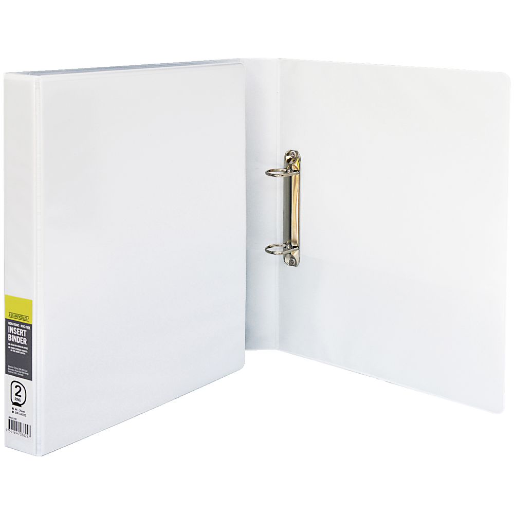 J.Burrows Insert Binder A4 2 D-Ring 25mm White