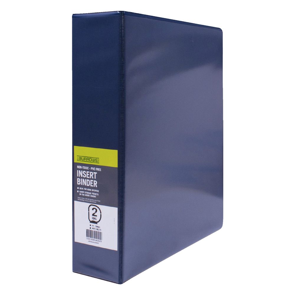J.Burrows Insert Binder A4 2 D-Ring 50mm Blue