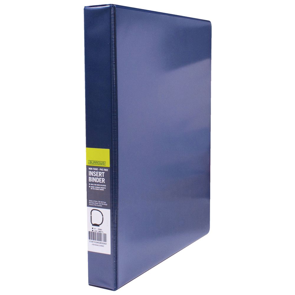 J.Burrows Insert Binder A4 3 D-Ring 25mm Blue