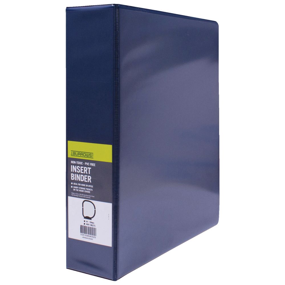 J.Burrows Insert Binder A4 3 D-Ring 50mm Blue