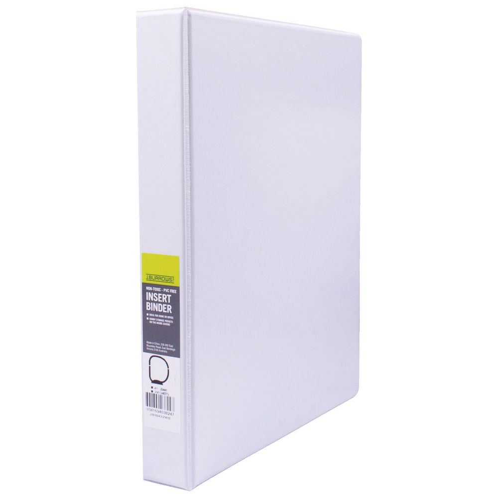 J.Burrows Insert Binder A4 4 D-Ring 25mm White