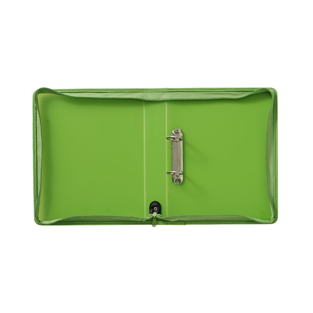 J.Burrows Ice Zipper Binder A4 2 D-Ring 38mm Green