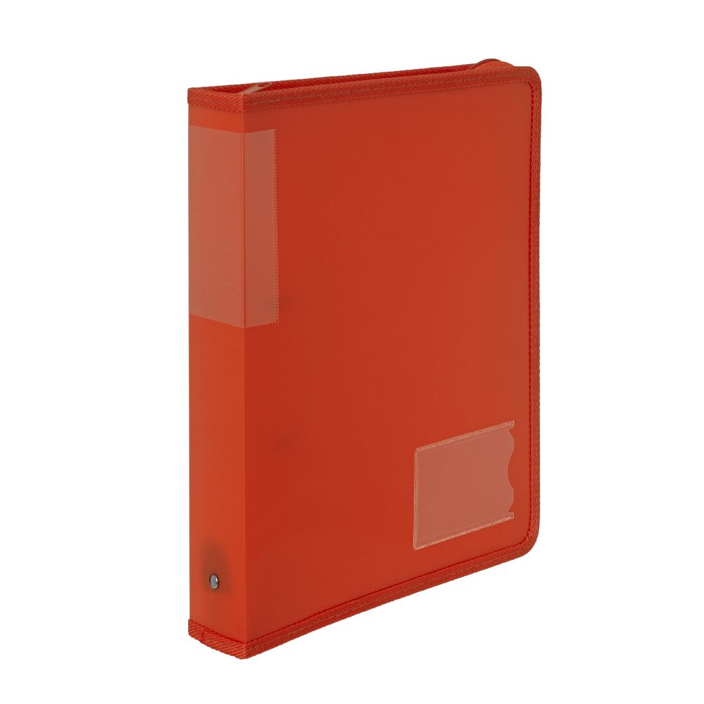 J.Burrows A4 2 D-Ring 38mm Zipper Binder Orange