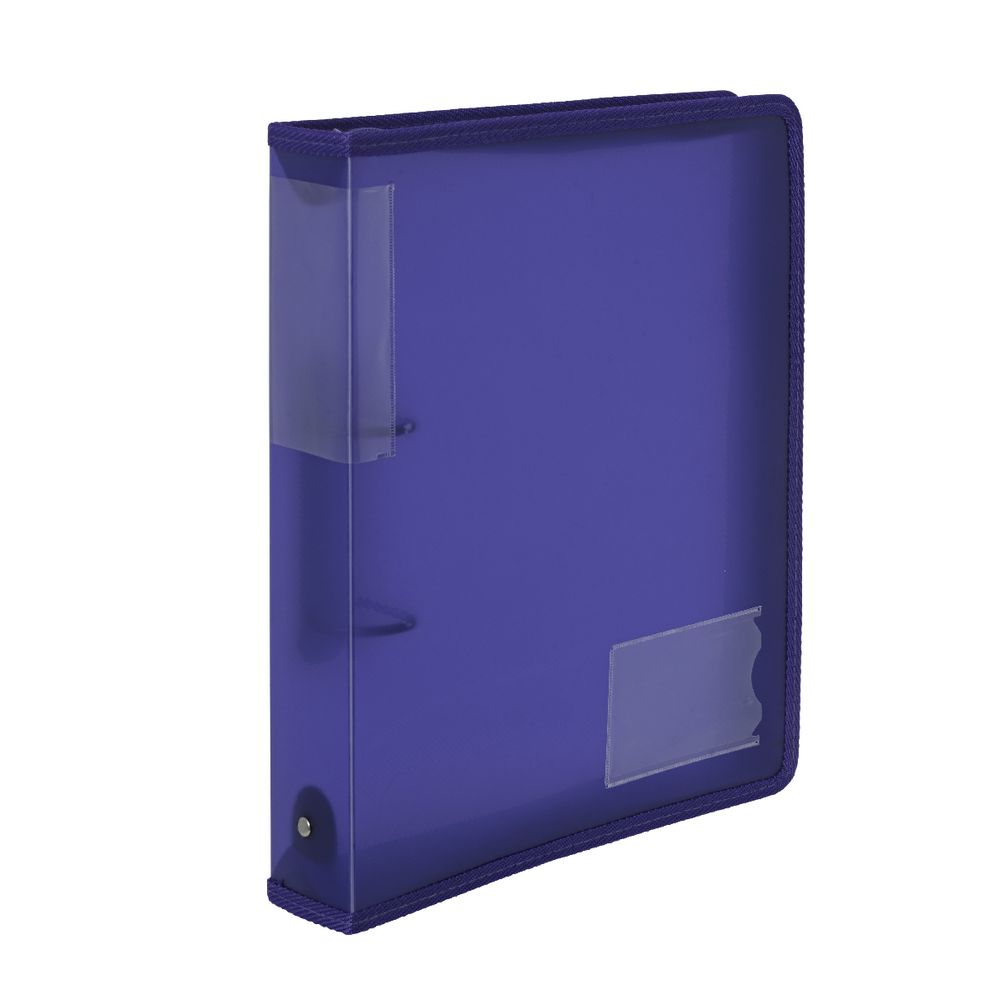 J.Burrows A4 2 D-Ring 38mm Zipper Binder Purple