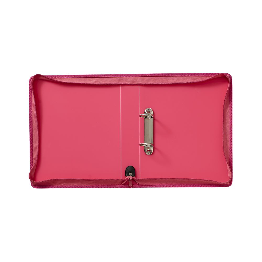 J.Burrows A4 2 D-Ring 38mm Ice Zipper Binder Pink