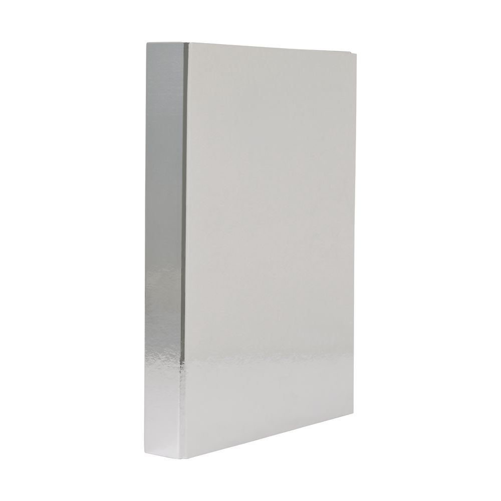 J.Burrows A4 2 D-Ring Binder Metallic Silver