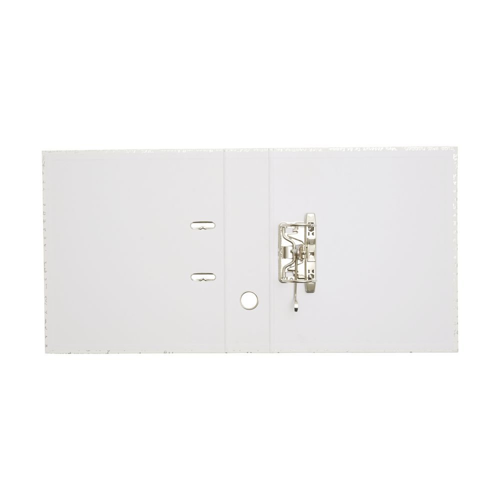 J.Burrows A4 Lever Arch File Silver Typography