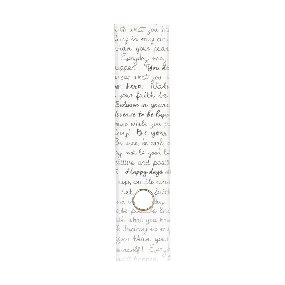 J.Burrows A4 Lever Arch File Silver Typography