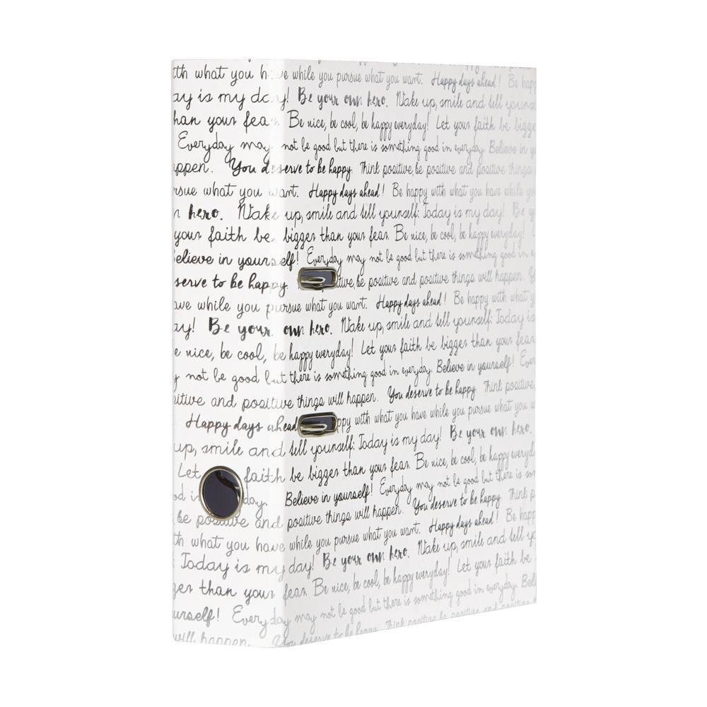 J.Burrows A4 Lever Arch File Silver Typography