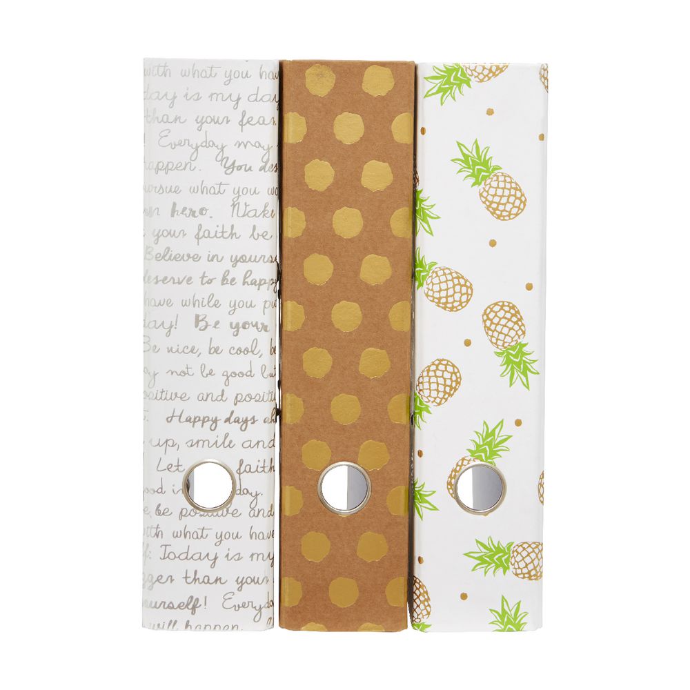 J.Burrows A4 Lever Arch File Pineapple Gold