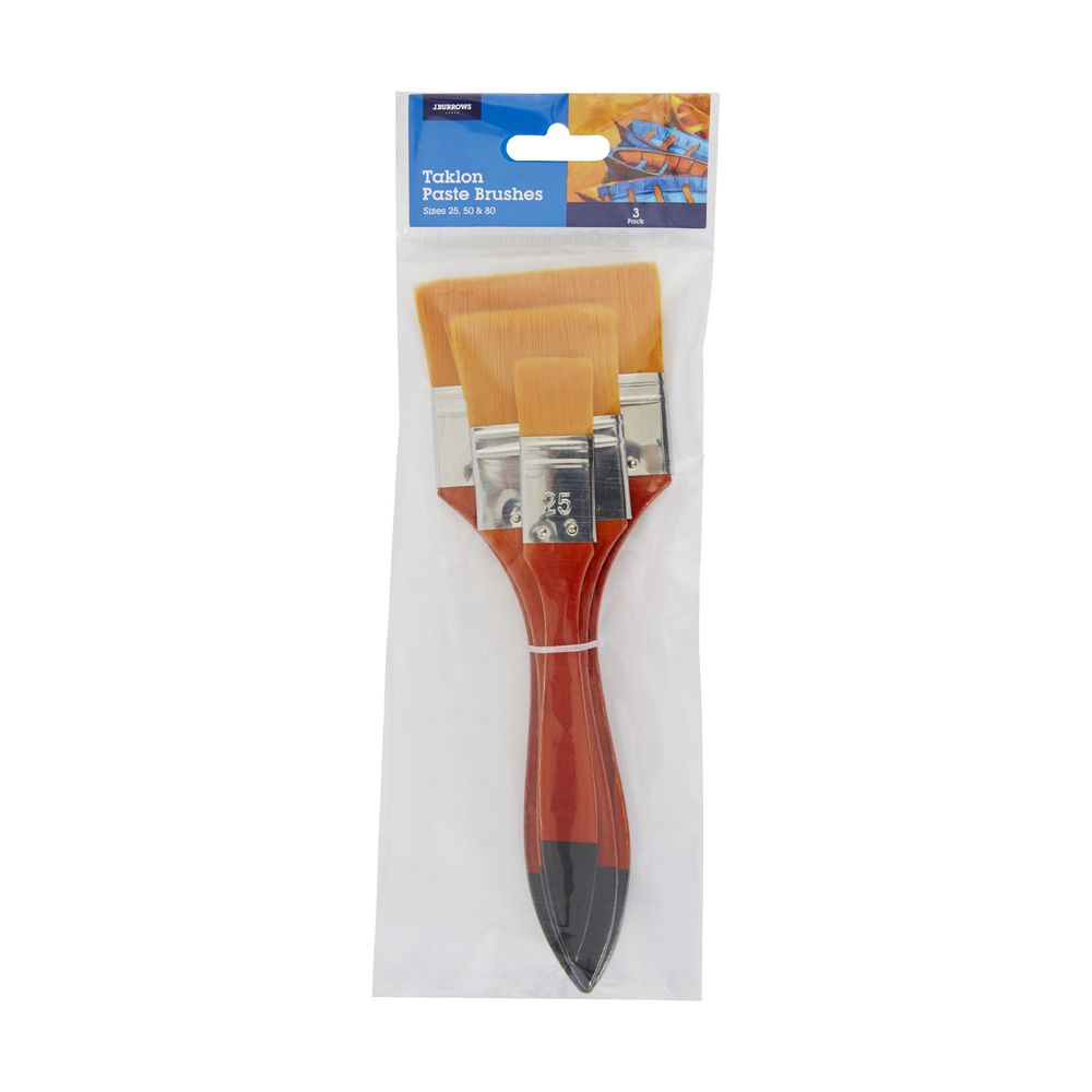 J.Burrows Taklon Paste Paintbrush Set Pack 3