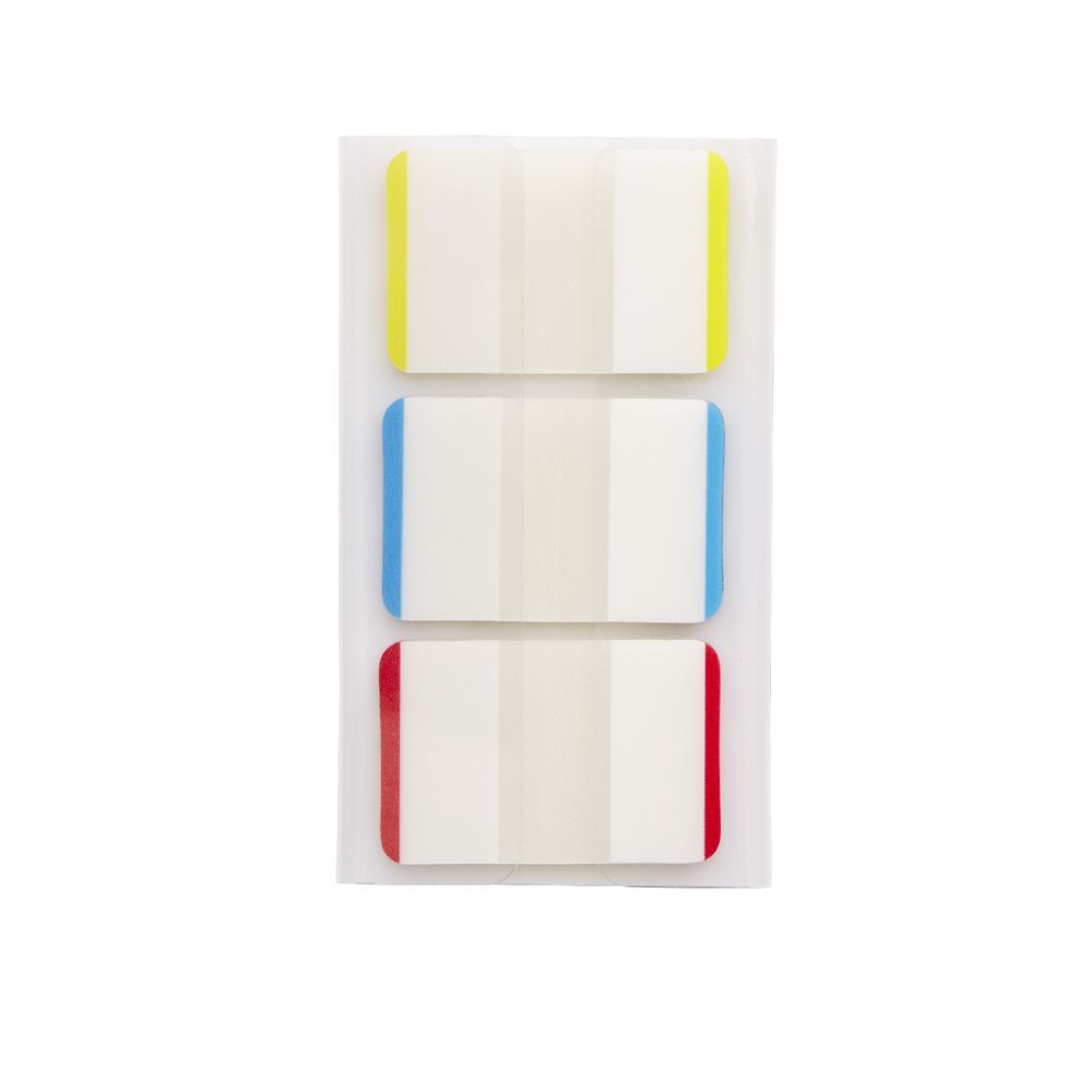 J.Burrows Filing Tabs 25 x 38mm Coloured Borders 3 Pack
