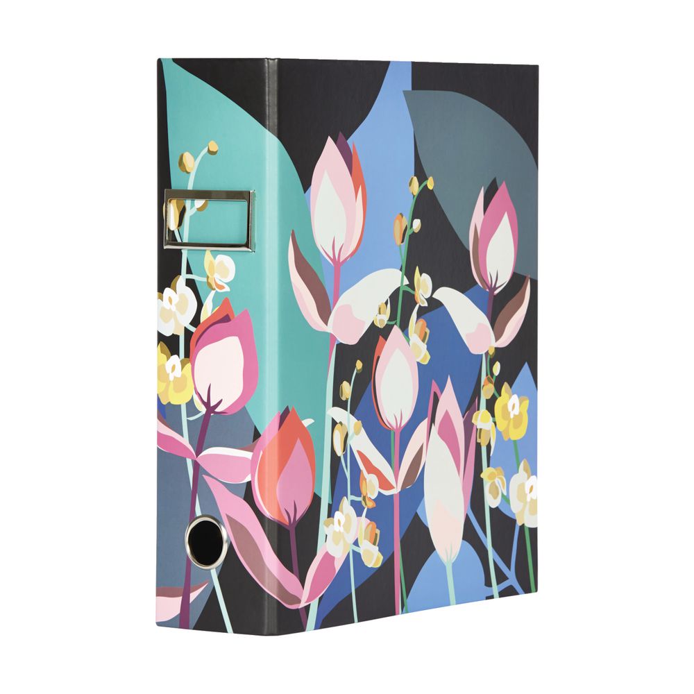 Otto A4 Lever Arch File 70mm Floral Gold