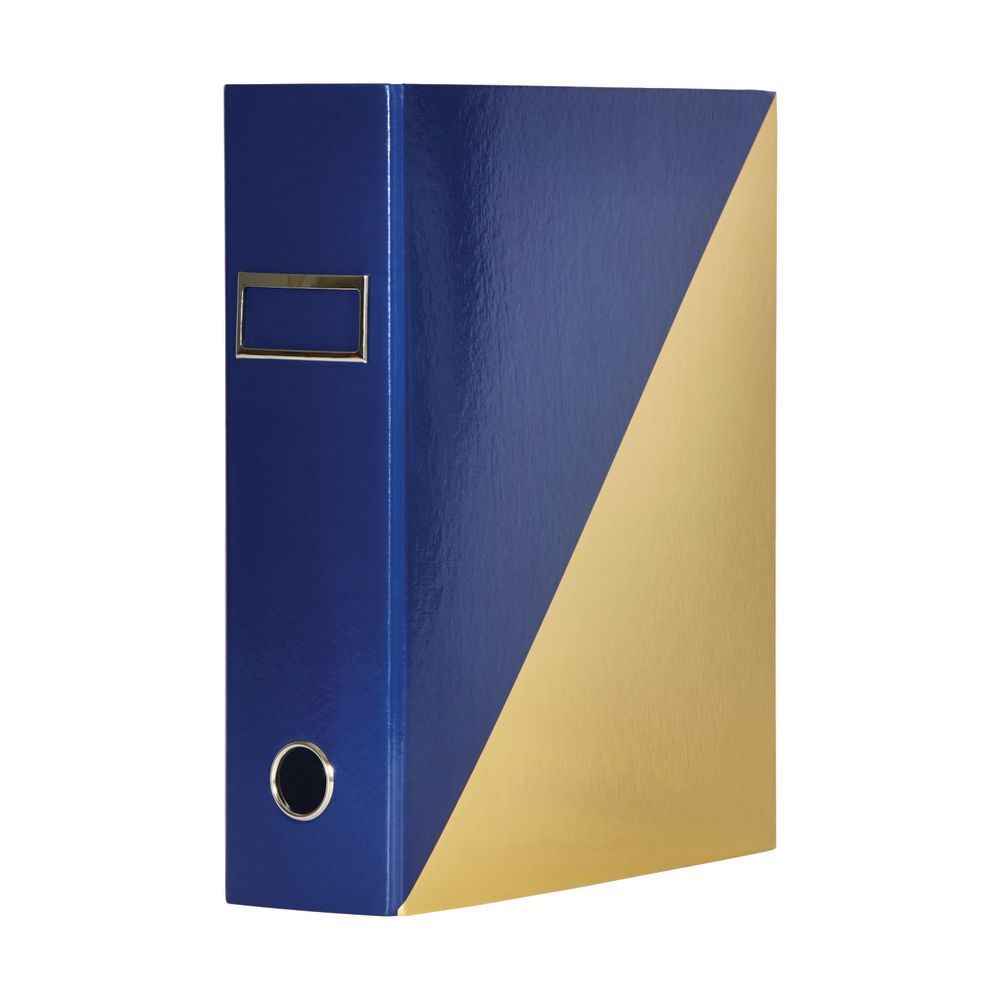 Otto A4 Lever Arch File 70mm Foil Navy/Gold