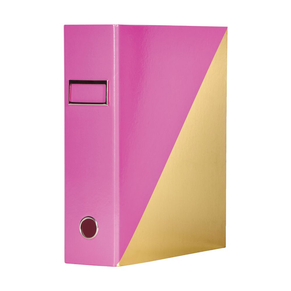 Otto A4 Lever Arch File 70mm Foil Pink Gold