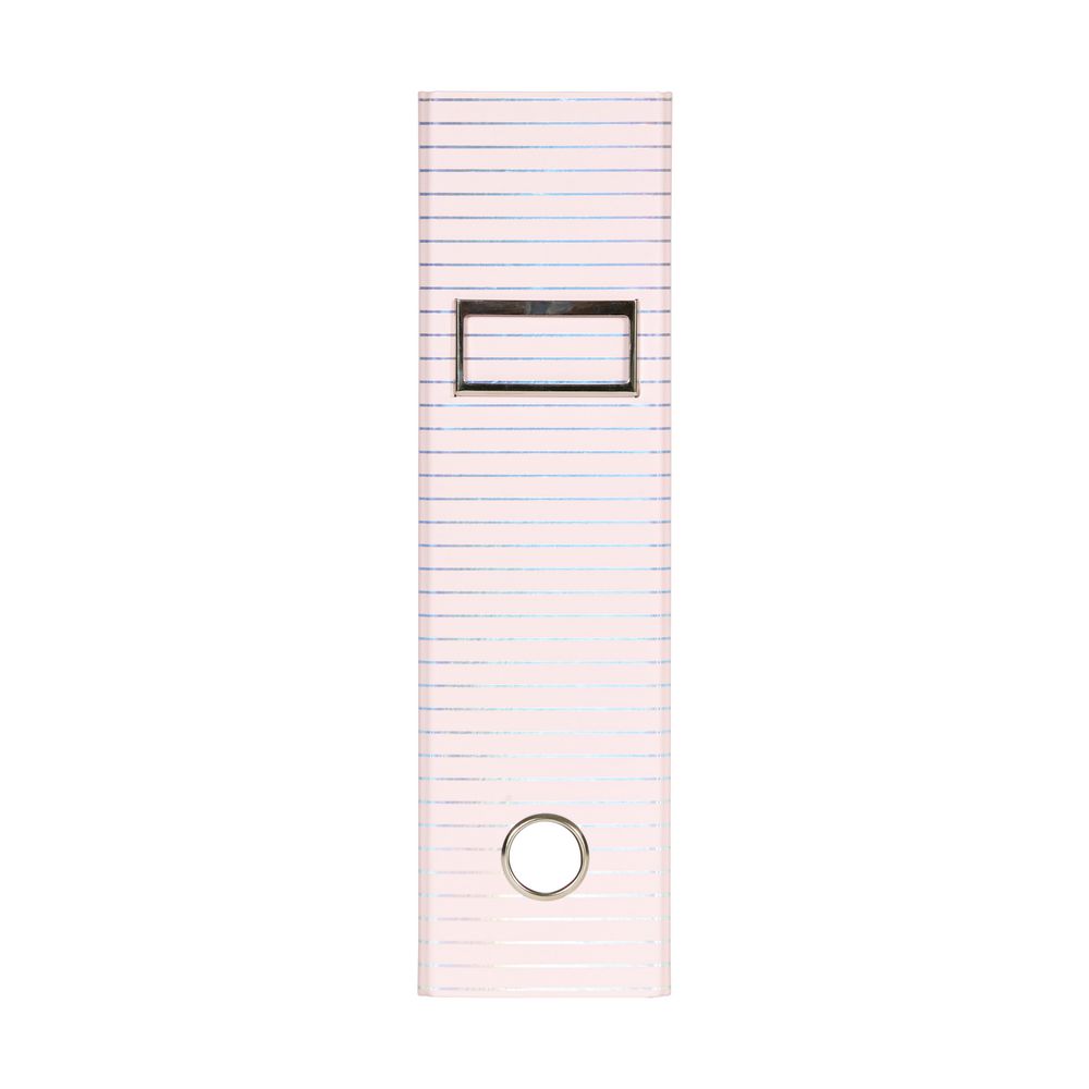 Otto A4 Lever Arch File 70mm Foil Pink Stripe