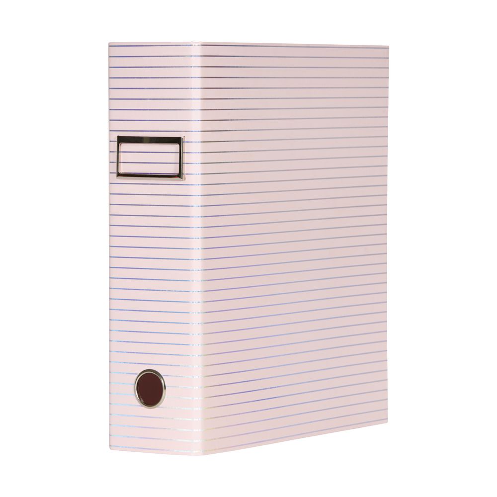 Otto A4 Lever Arch File 70mm Foil Pink Stripe