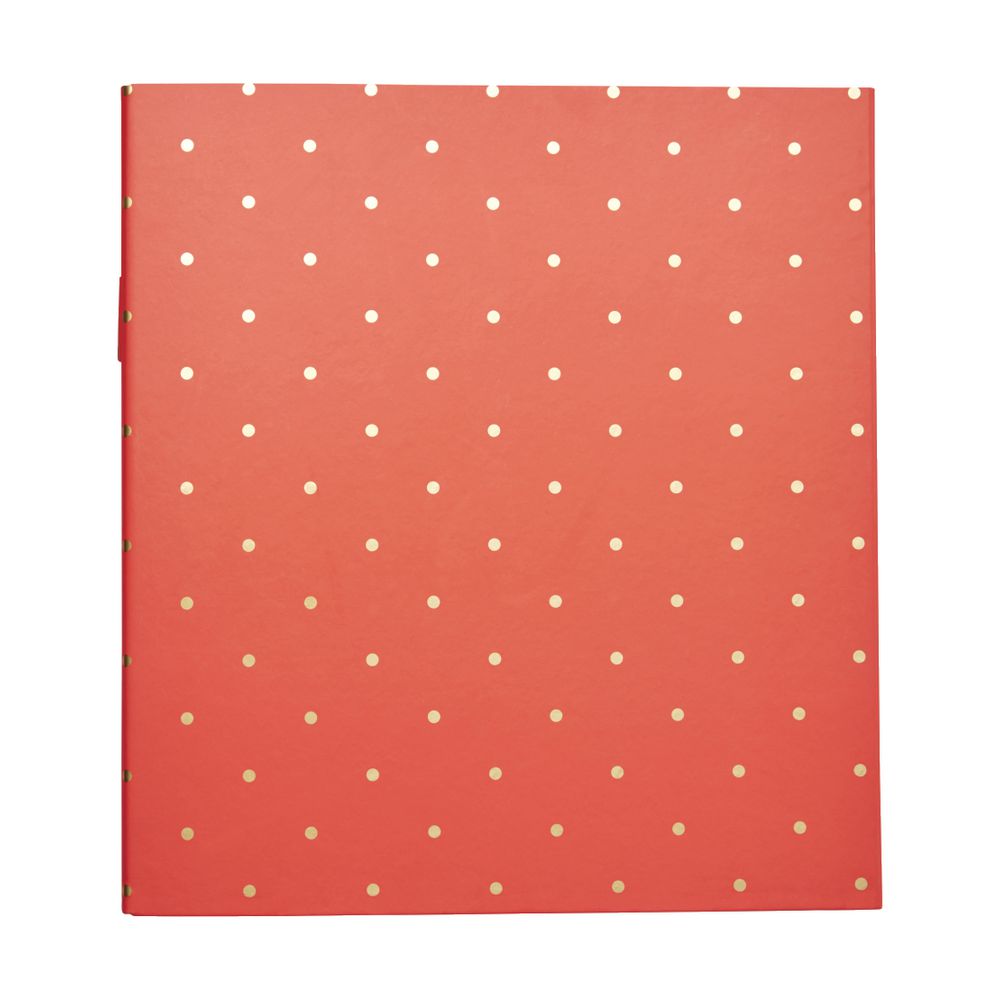 Otto A4 Lever Arch File 70mm Foil Tangerine Polka Dot