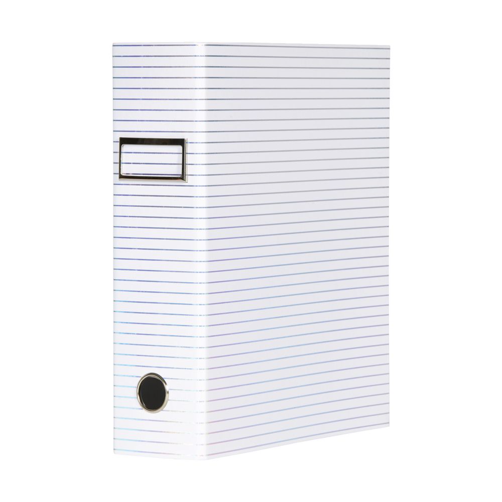 Otto A4 Lever Arch File 70mm Foil White Stripe