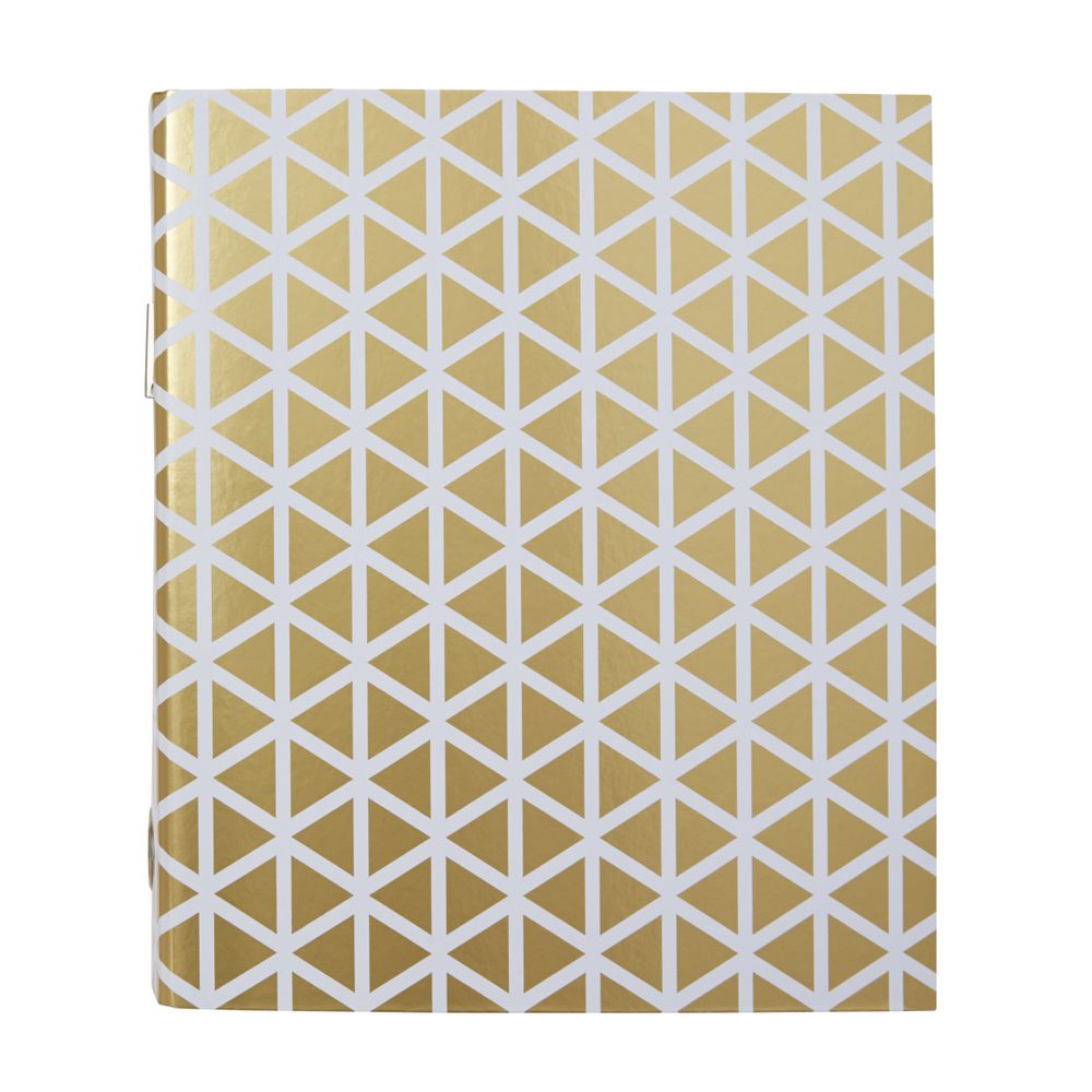 Otto A4 Lever Arch File 70mm Foil Geometric Gold