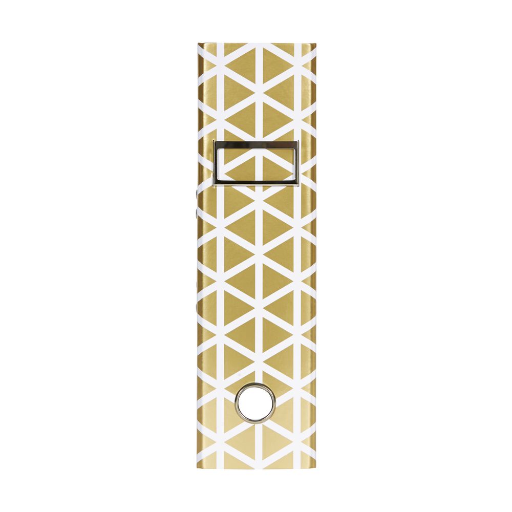 Otto A4 Lever Arch File 70mm Foil Geometric Gold