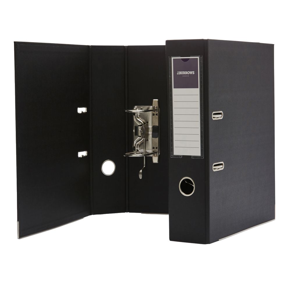 J.Burrows PP Lever Arch A4 2 Ring Black