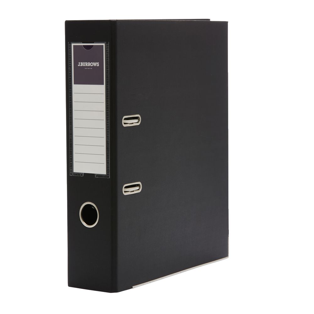 J.Burrows PP Lever Arch A4 2 Ring Black