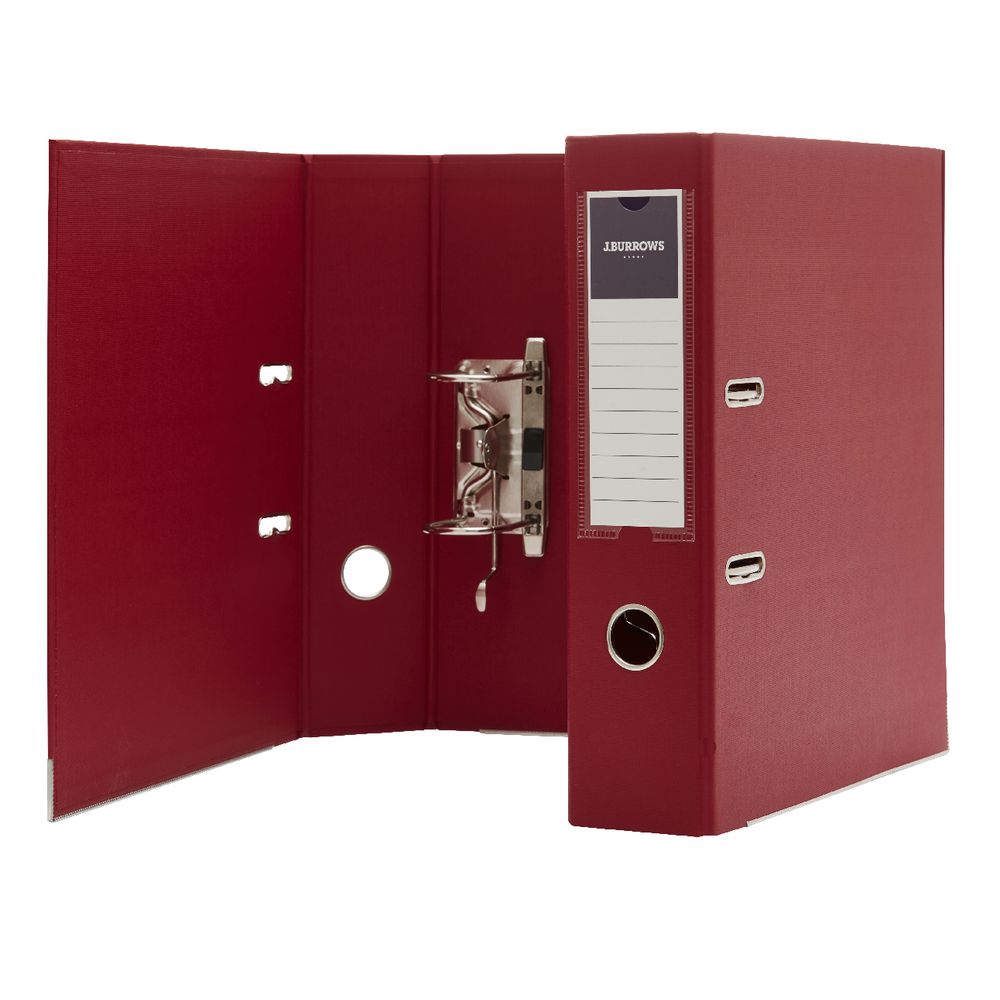 J.Burrows PP Lever Arch A4 2 Ring Red