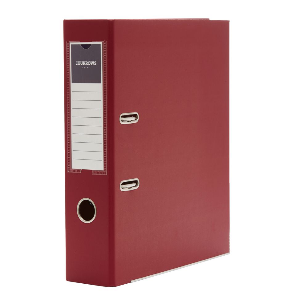 J.Burrows PP Lever Arch A4 2 Ring Red