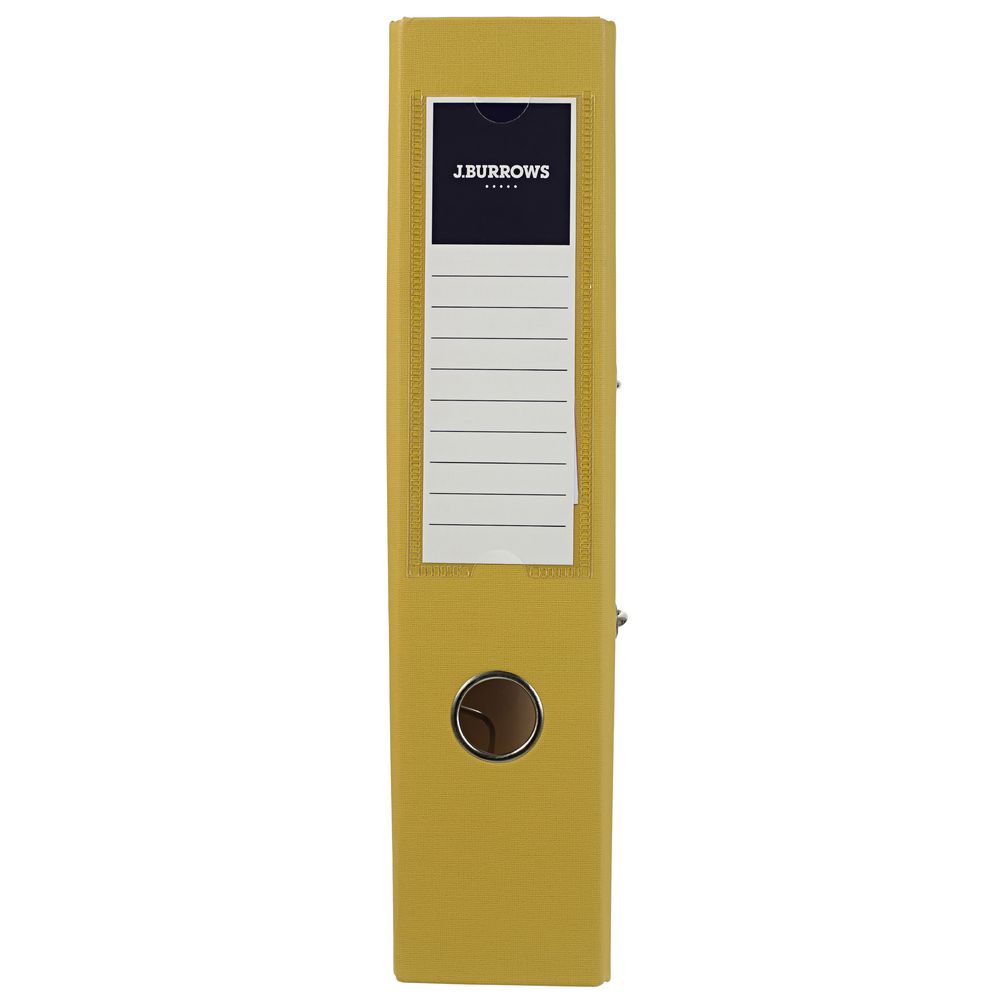 J.Burrows PP Lever Arch A4 2 Ring Yellow
