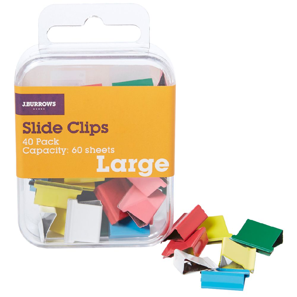 J.Burrows Slide Clips Refills Large Assorted 40 Pack