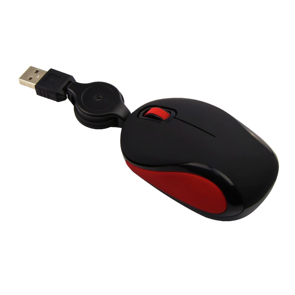 J.Burrows Retractable Mouse Black Red