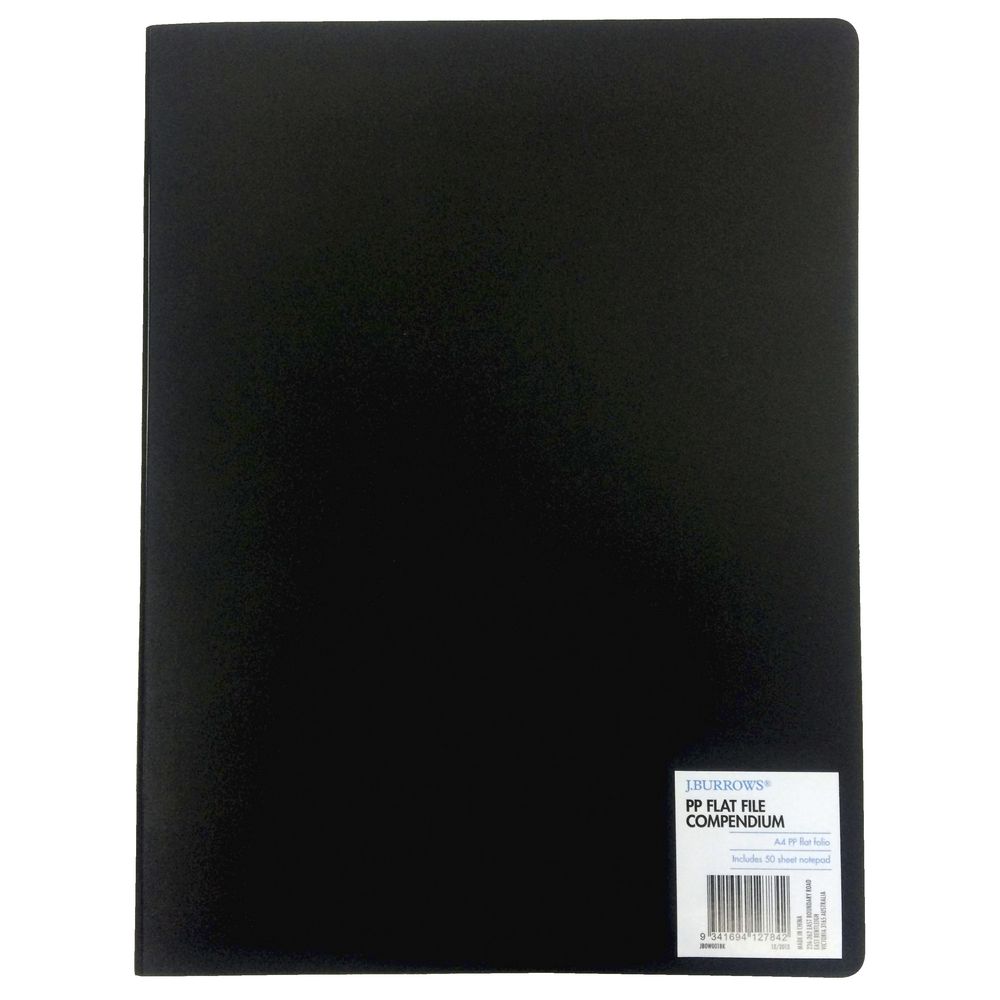 J.Burrows A4 Flat File Compendium with Notepad Officeworks