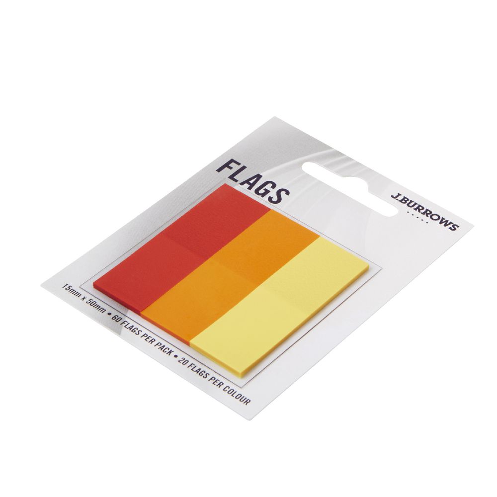 J.Burrows Translucent Flags 15 x 50mm Red and Orange 3 Pack