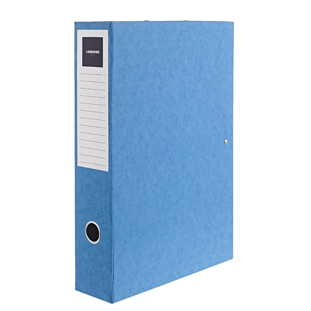 J.Burrows Foolscap Pressboard Box File Blue
