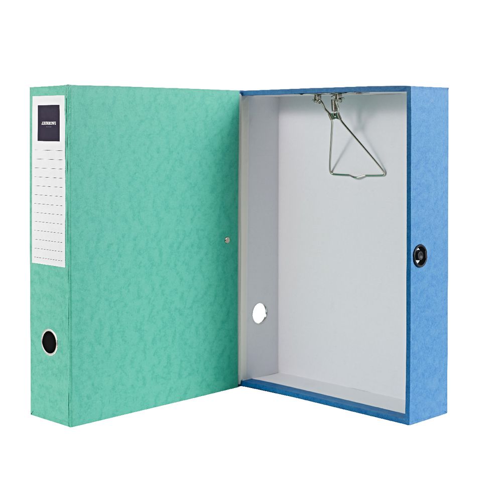J.Burrows Foolscap Pressboard Box File Green