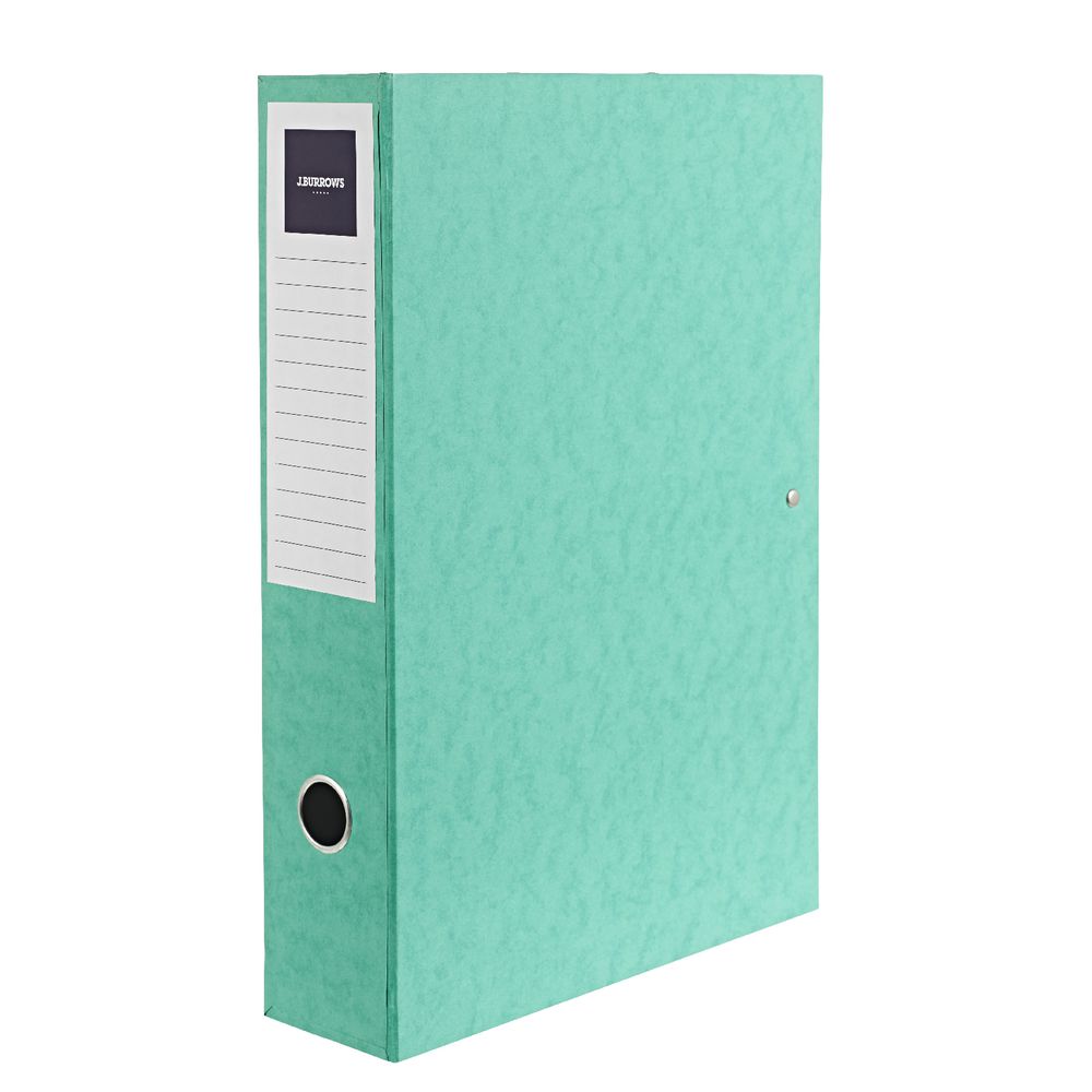 J.Burrows Foolscap Pressboard Box File Green