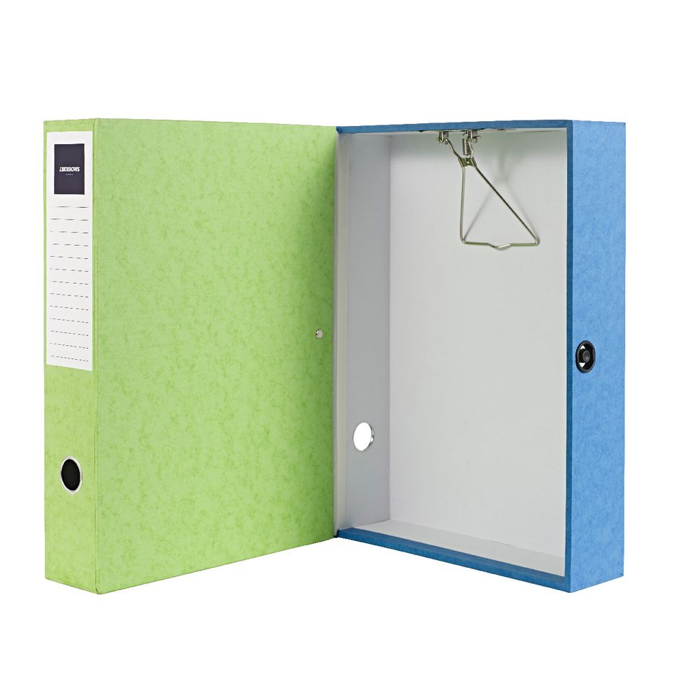 J.Burrows Foolscap Pressboard Box File Lime
