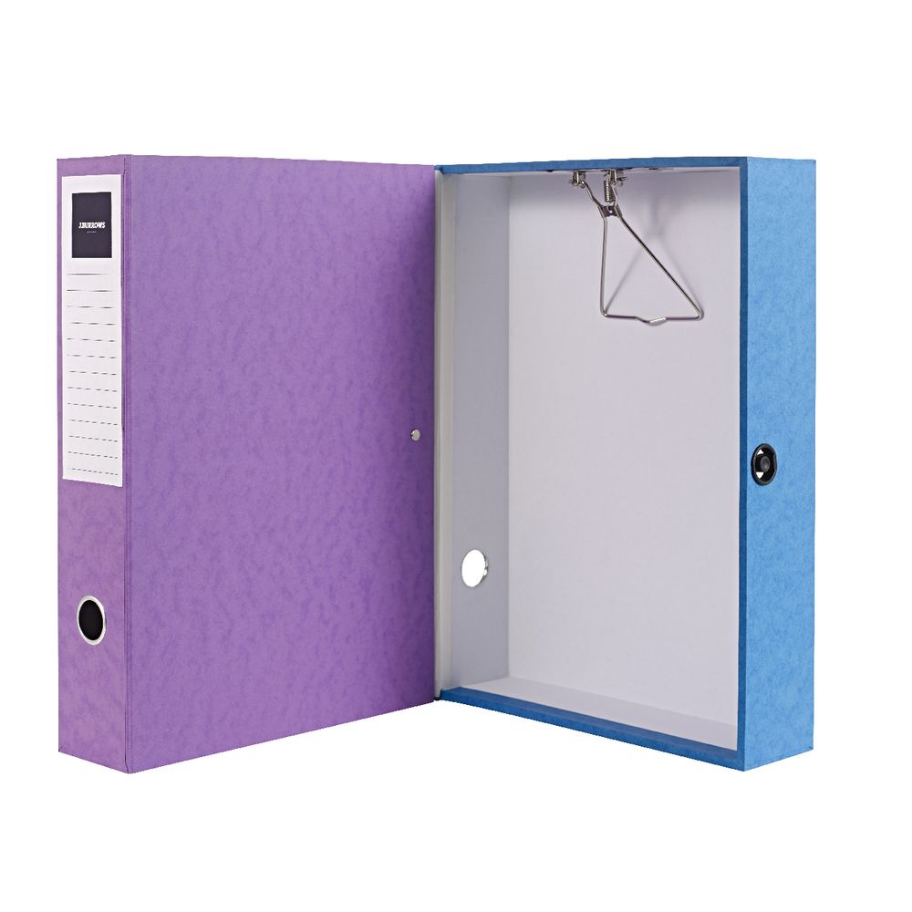 J.Burrows Foolscap Pressboard Box File Purple