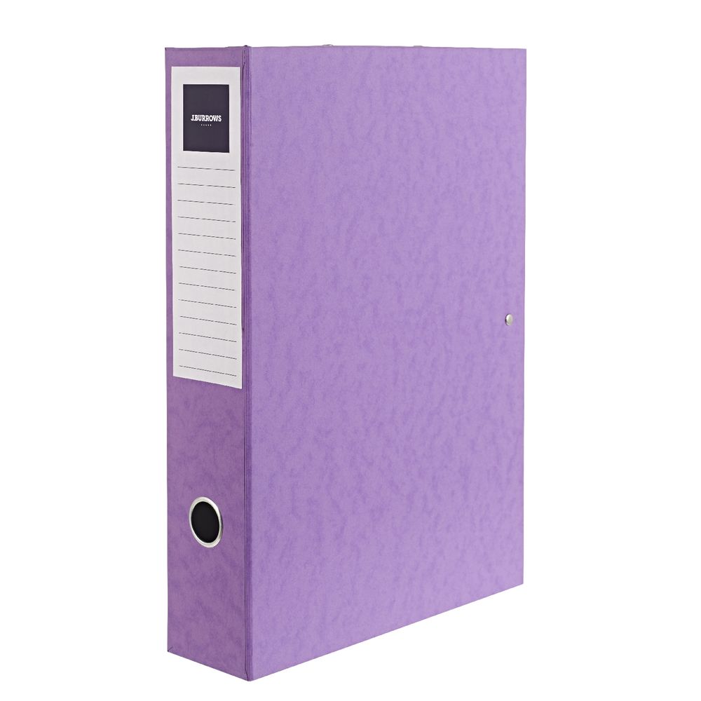 J.Burrows Foolscap Pressboard Box File Purple