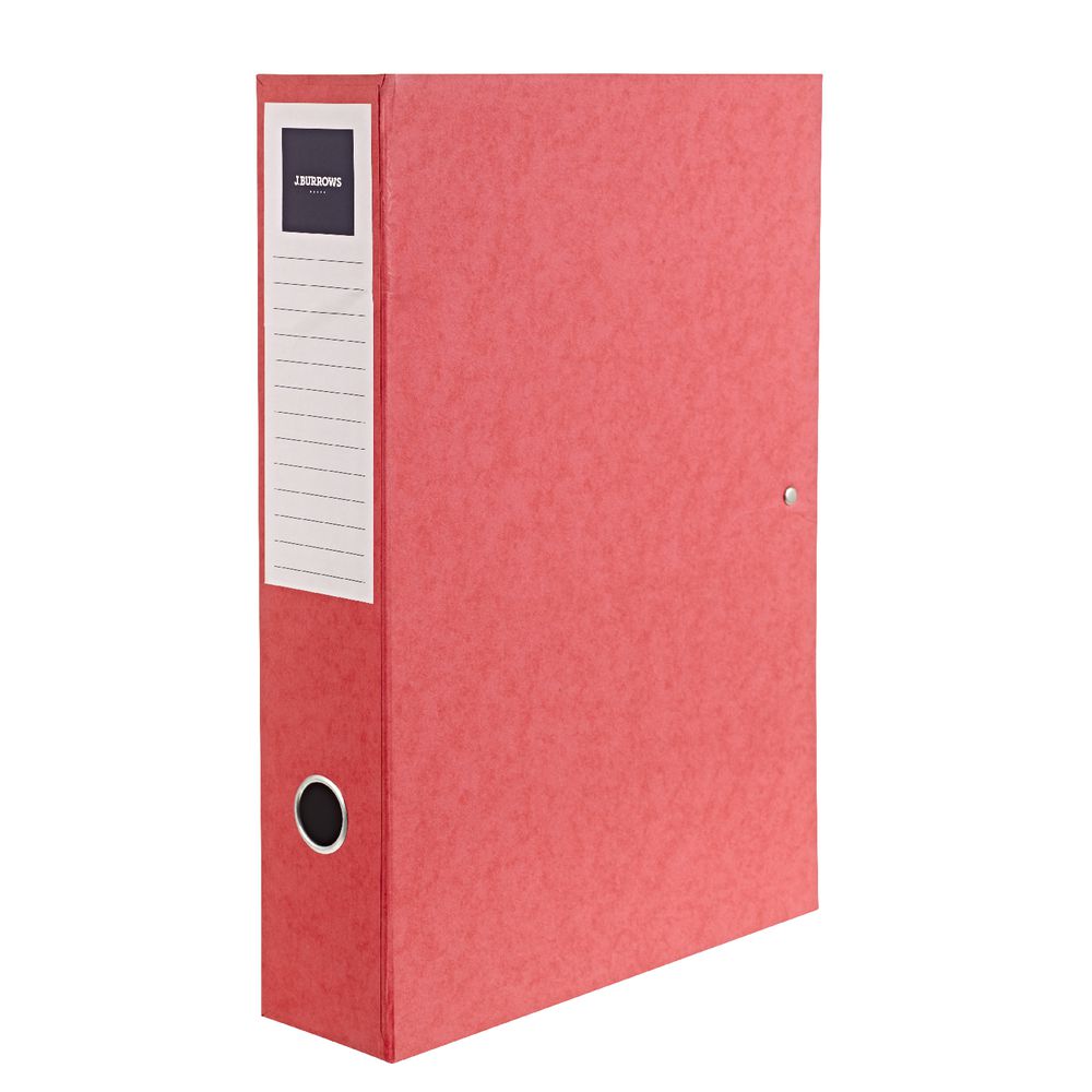 J.Burrows Foolscap Pressboard Box File Red