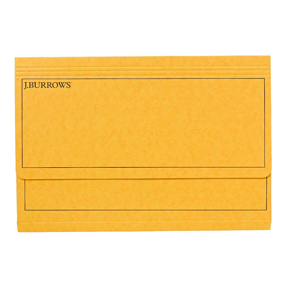 J.Burrows Pressboard Document Wallet Foolscap Yellow